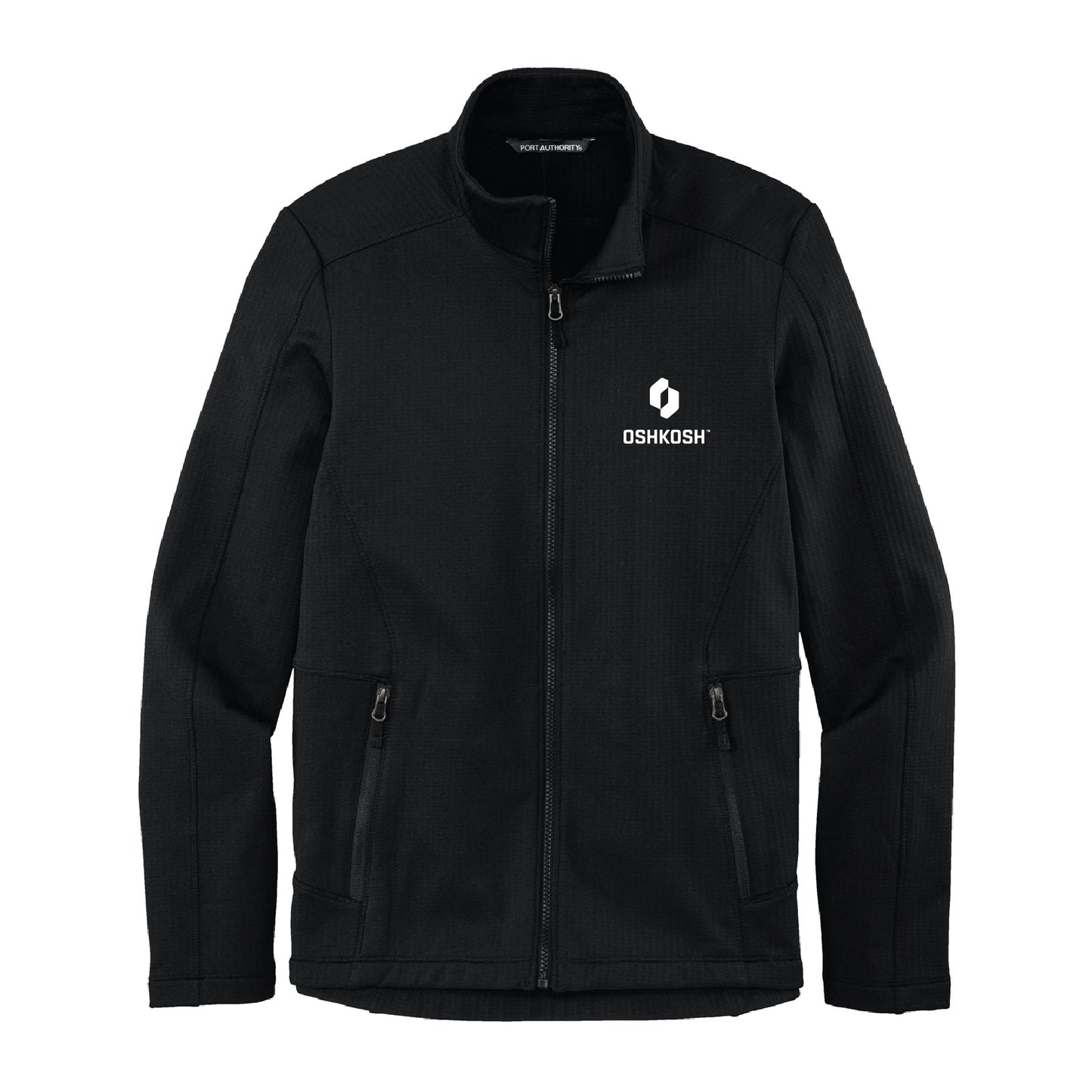 Men's Grid Fleece Jacket - Deep Black