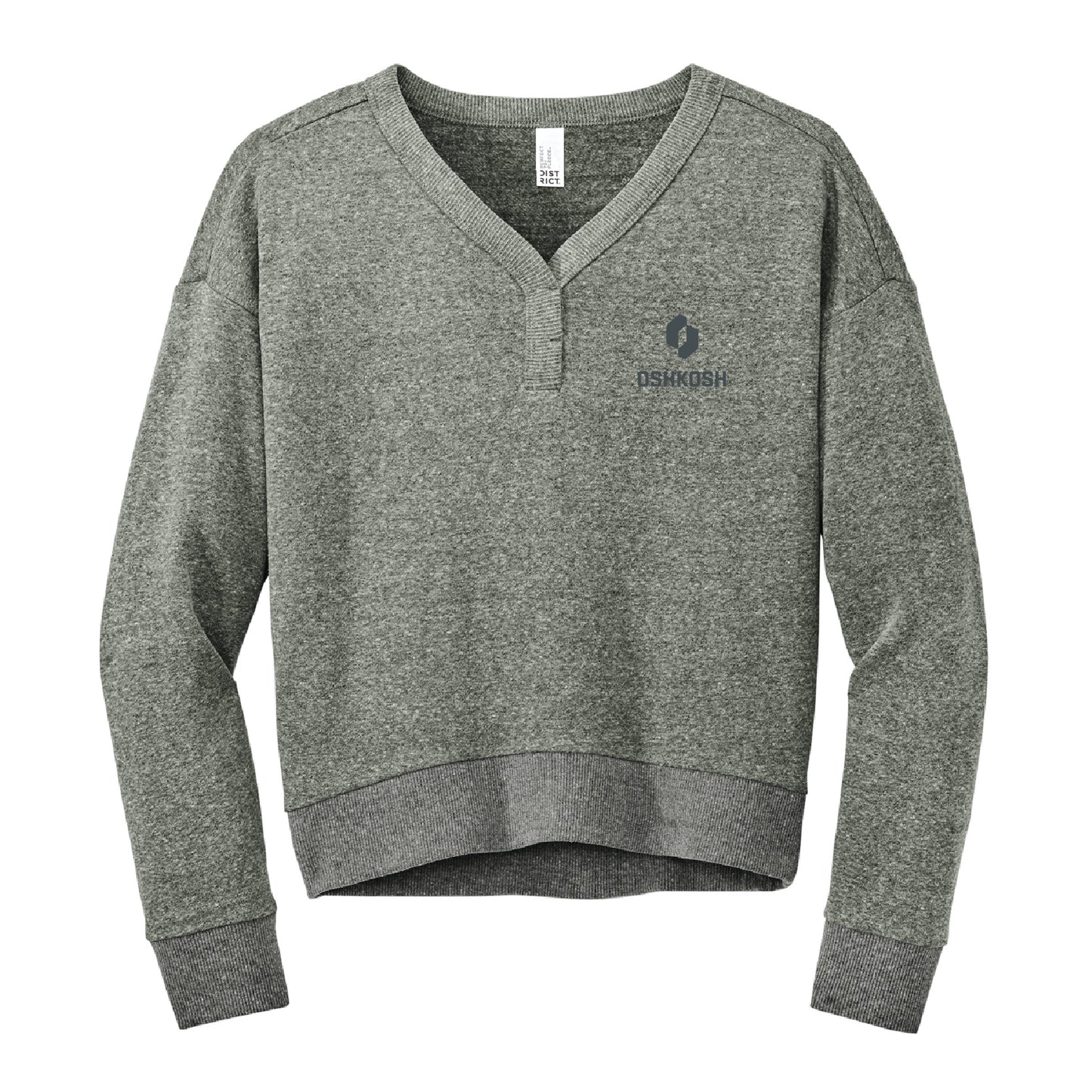Women's Fleece V-Neck Sweatshirt - Heathered Charcoal