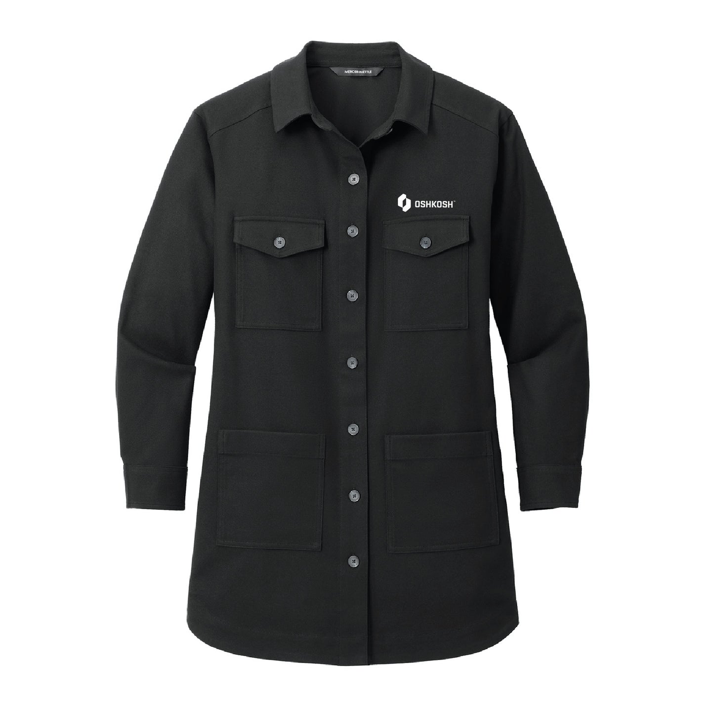 Women's L/S Twill Overshirt - Deep Black