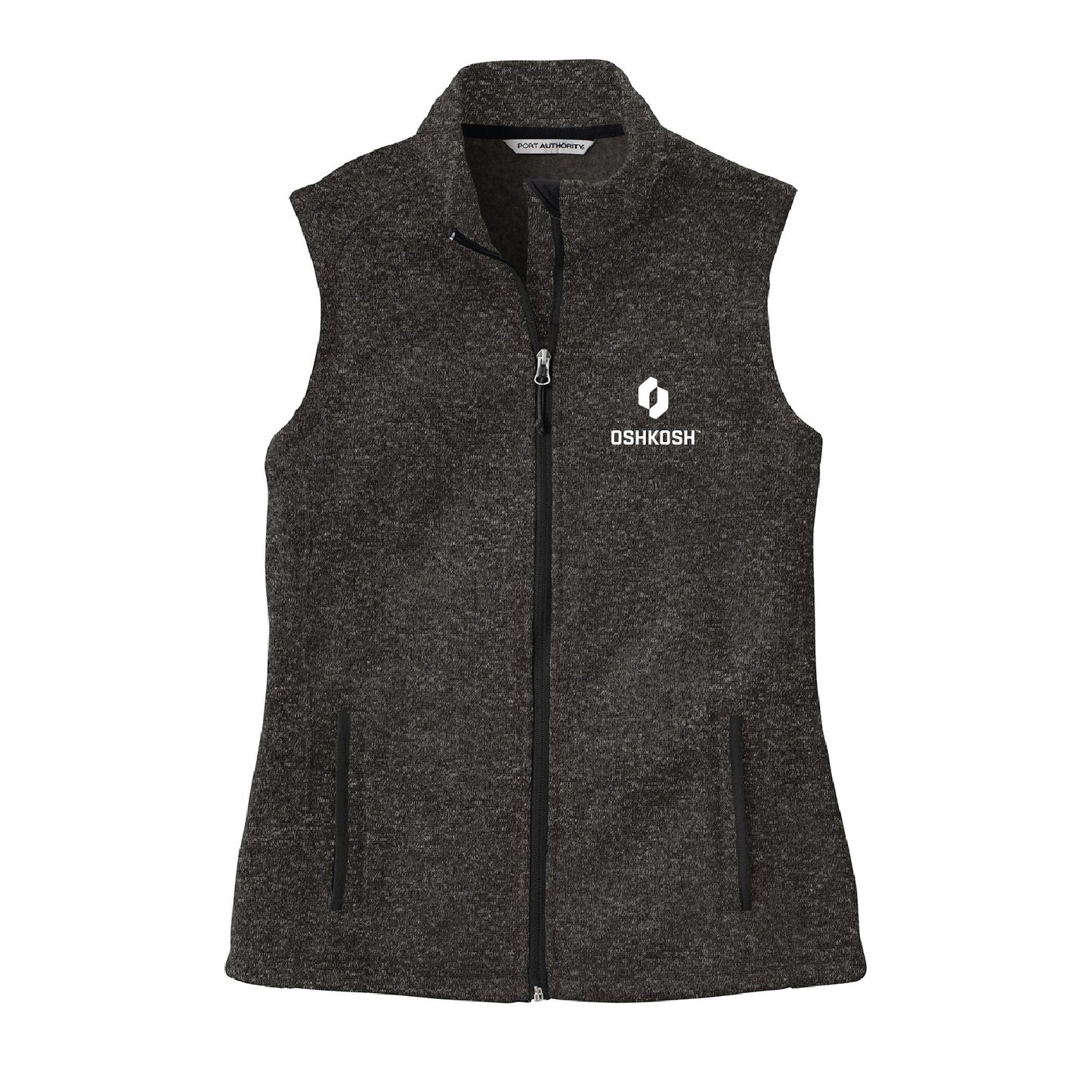 Women's Sweater Fleece Vest - Black Heather