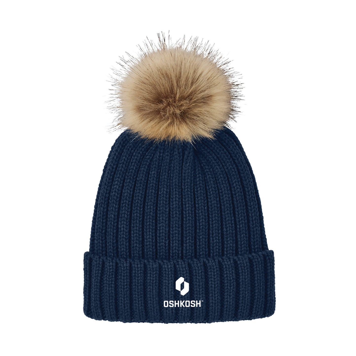 Fur Pom Beanie - River Blue Navy