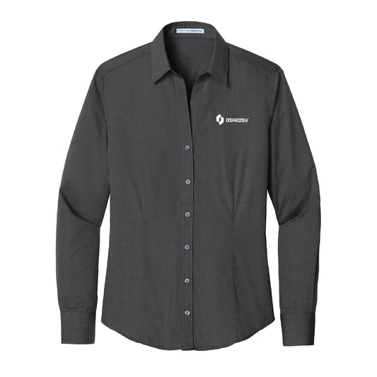 Women's Women's Crosshatch Easy Care Shirt - Soft Black