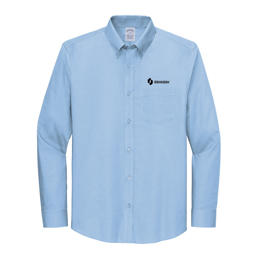 Men's TALL Brooks Brothers Wrinkle-Free Stretch Nailhead Shirt - Newport Blue