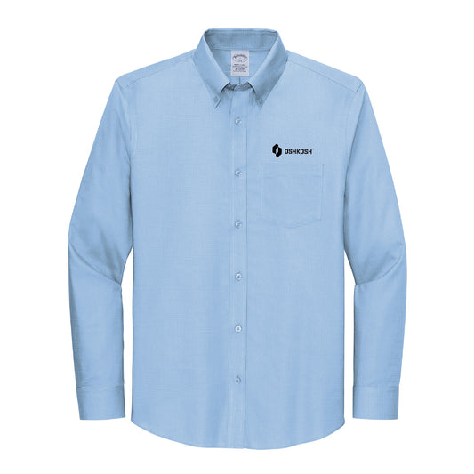 Men's TALL Brooks Brothers Wrinkle-Free Stretch Nailhead Shirt - Newport Blue