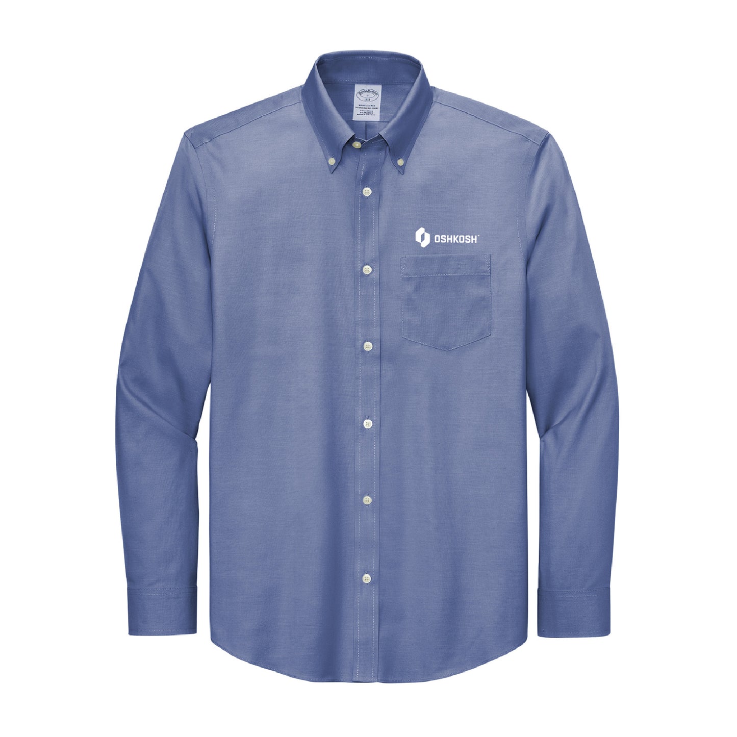 Men's Brooks Brothers Stretch Nailshead L/S Shirt - Cobalt Blue