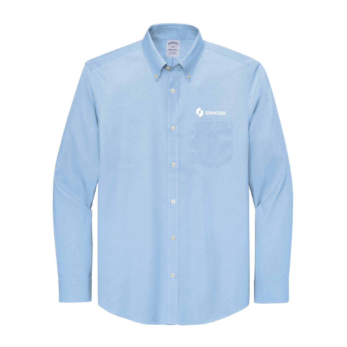 Men's Brooks Brothers Stretch Nailshead L/S Shirt - Newport Blue