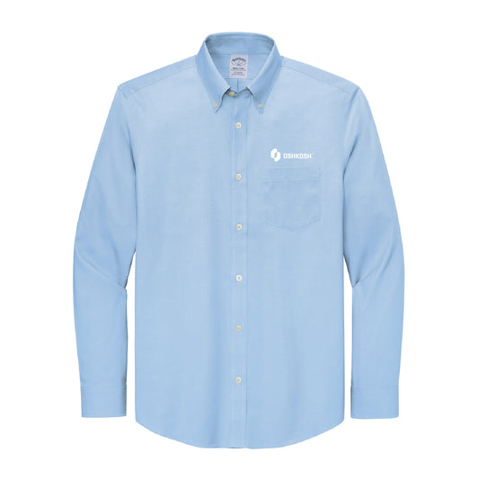 Men's Brooks Brothers Stretch Nailshead L/S Shirt - Newport Blue
