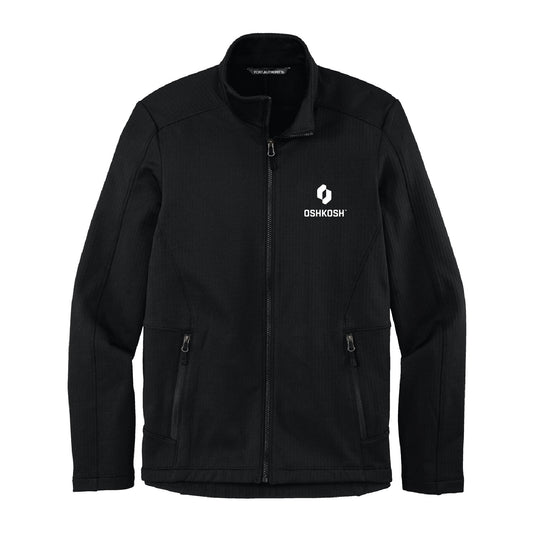 Men's Grid Fleece Jacket - Deep Black