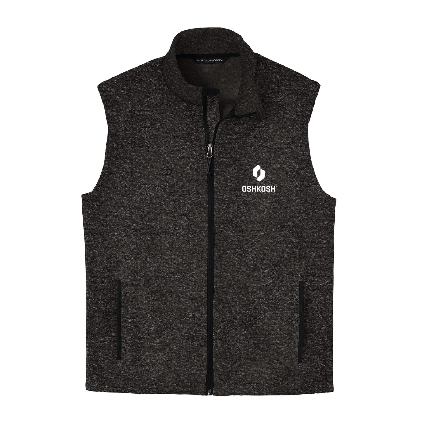 Men's Sweater Fleece Vest - Black Heather