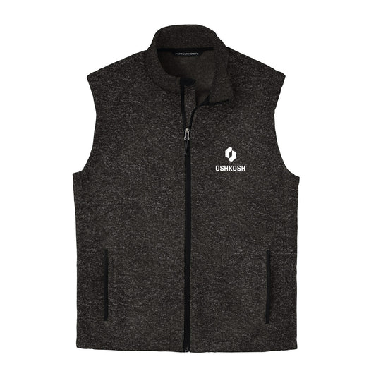 Men's Sweater Fleece Vest - Black Heather