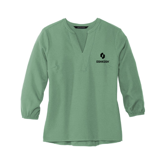 Women's Stretch Crepe 3/4-Sleeve Blouse - Sage