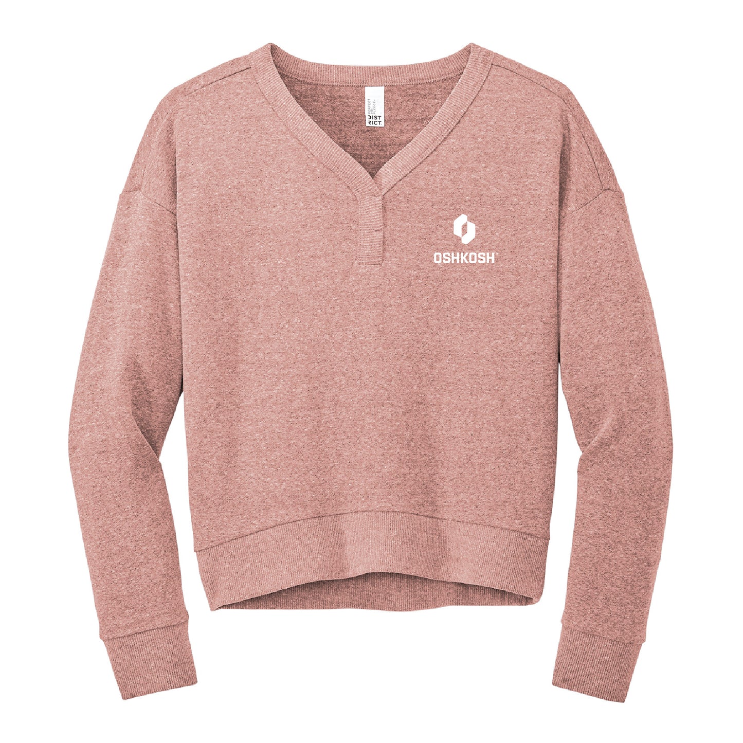 Women's Fleece V-Neck Sweatshirt - Blush Frost