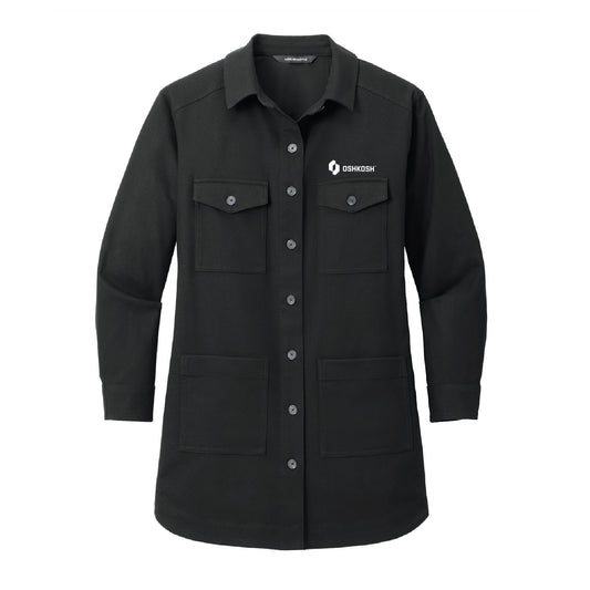 Women's L/S Twill Overshirt - Deep Black